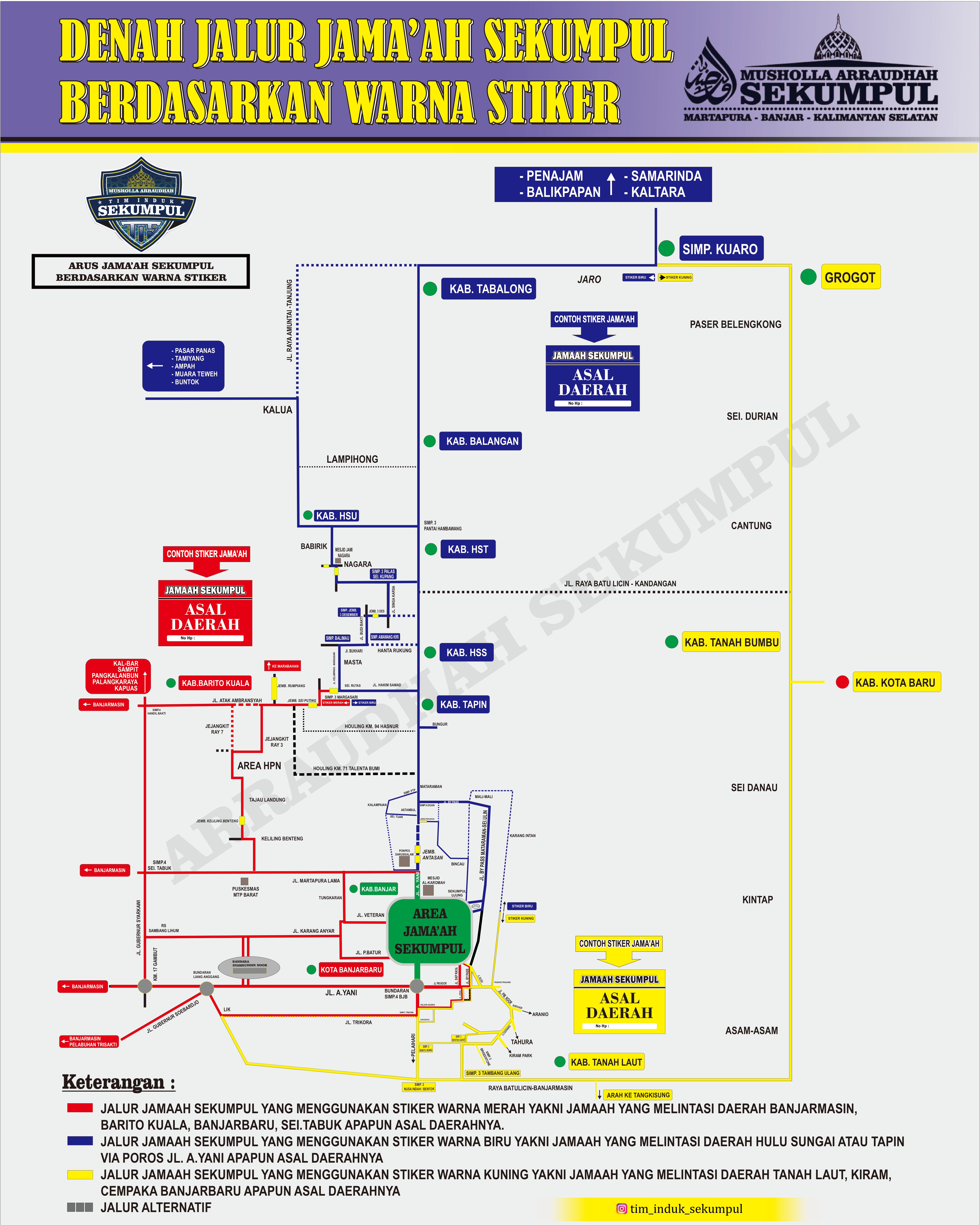 Jalur Jamaah Haul Guru Sekumpul 2024